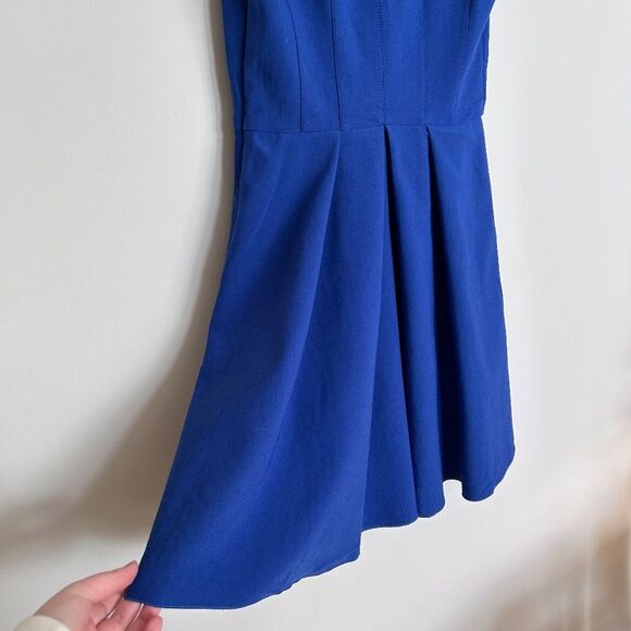 Proenza Schouler Cobalt Blue Mid-Length V-Neck Dress - Picture 12 of 13